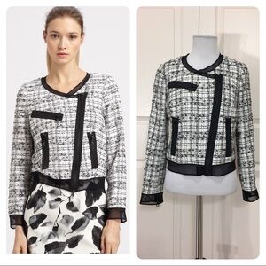 Milly- White & Black Tweed & Mesh Moto Jacket